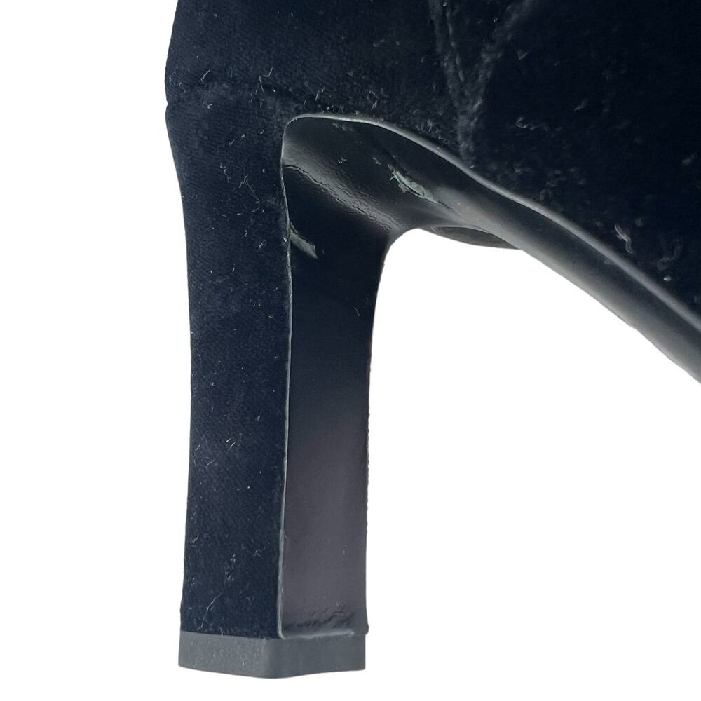 CHANEL Black Velvet Ankle Boots with Gold CC Medallion - Picture 12 of 16